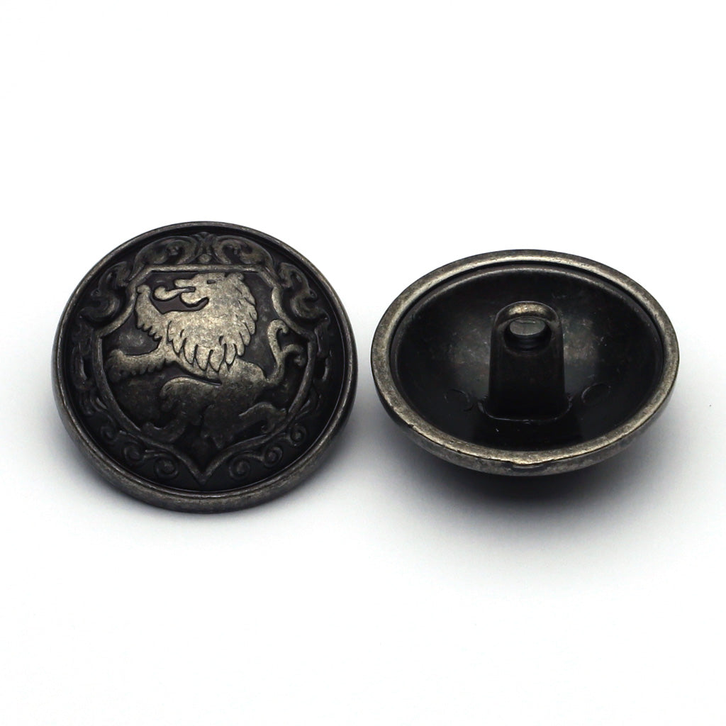 Metal Button Antique Silver