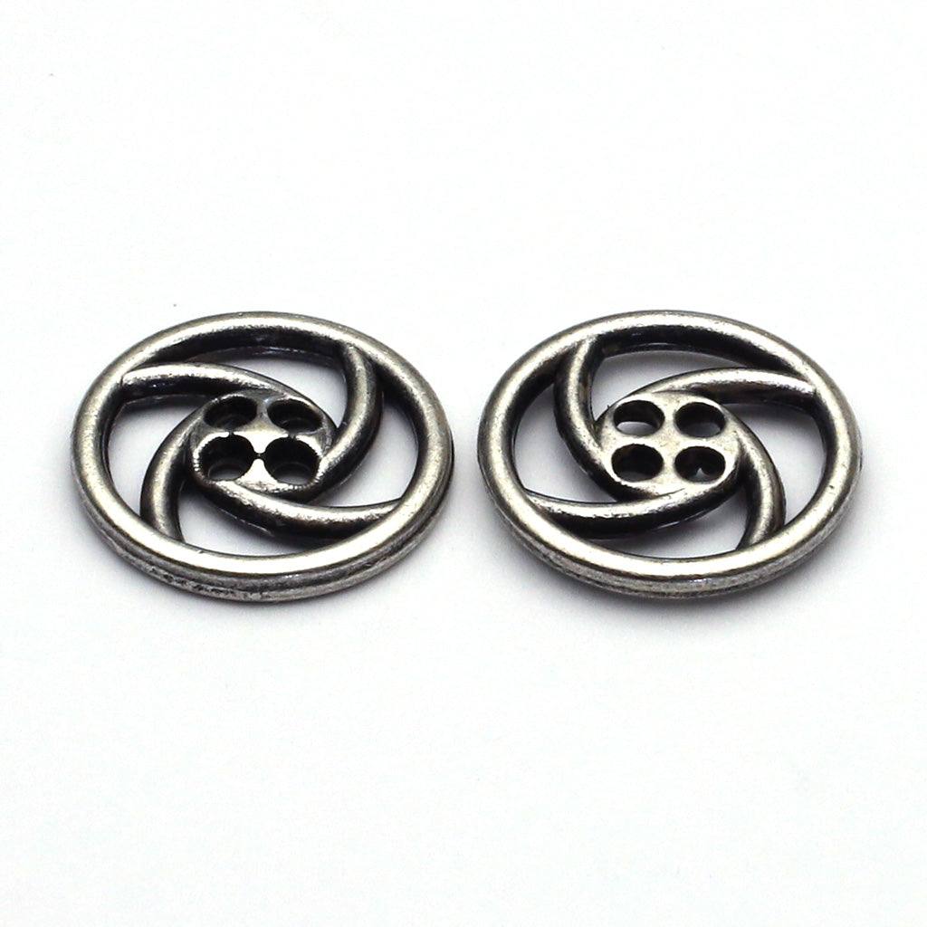 Metal Button Antique Silver