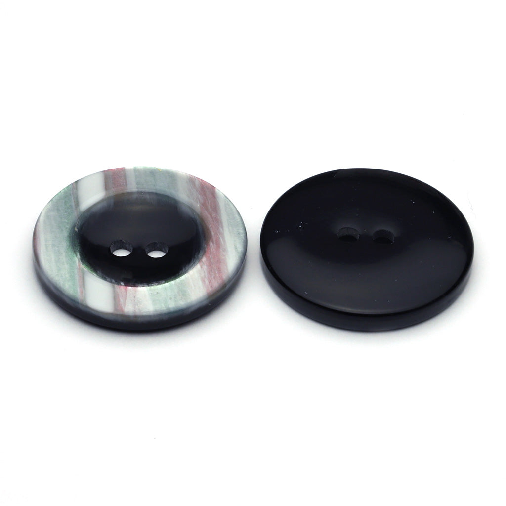 Plastic Button Gray & Black