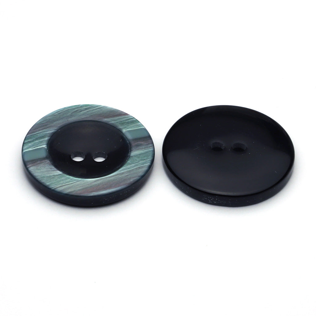 Plastic Button Light Blue & Black