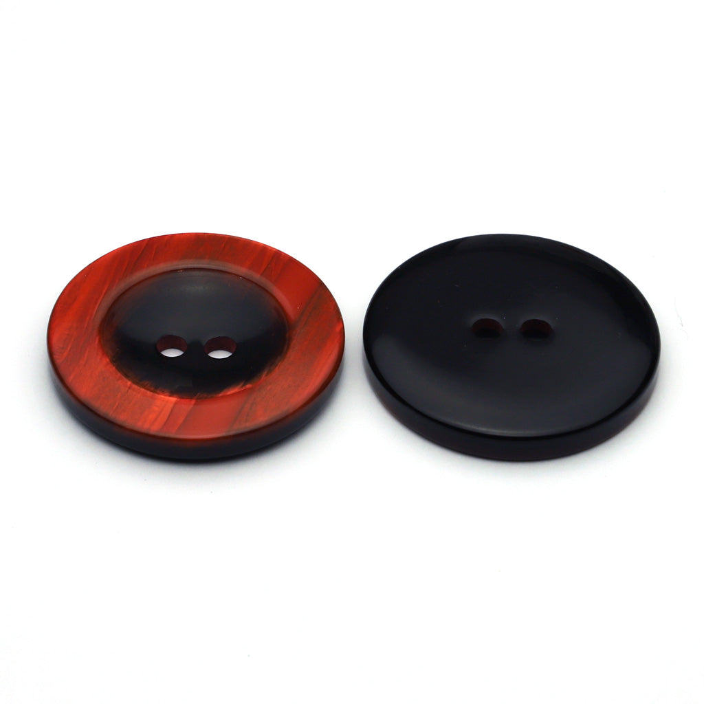 Plastic Button Red & Black