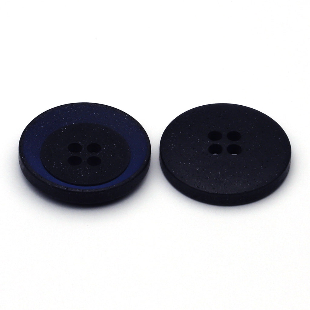 Plastic Button Blue & Black