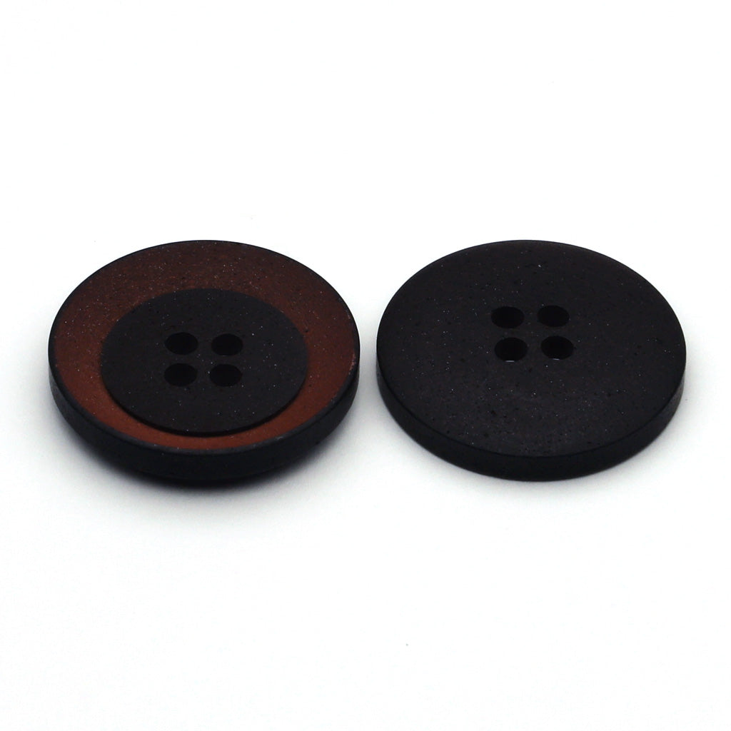 Plastic Button Brown & Black