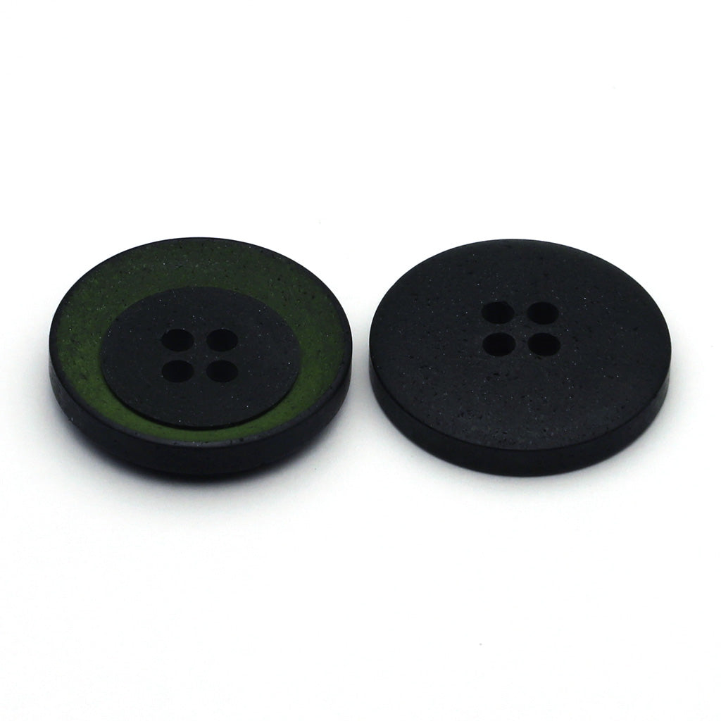 Plastic Button Green & Black