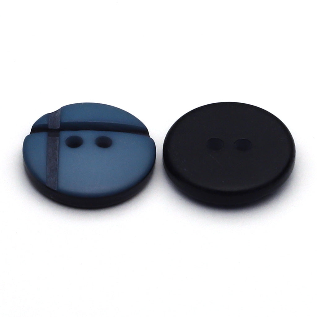 Plastic Button Blue Gray &amp; Black