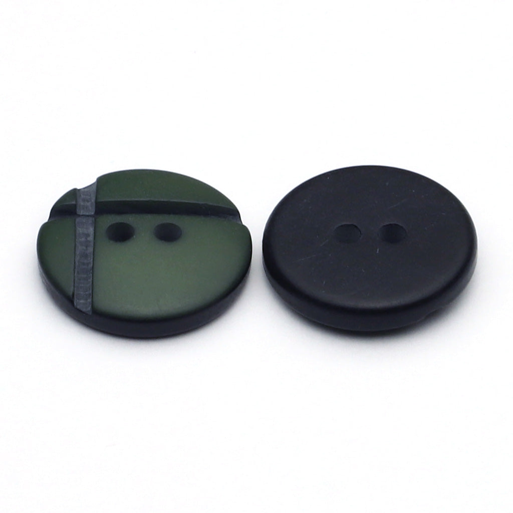 Plastic Button Green &amp; Black