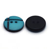 Plastic Button Turquoise &amp; Black