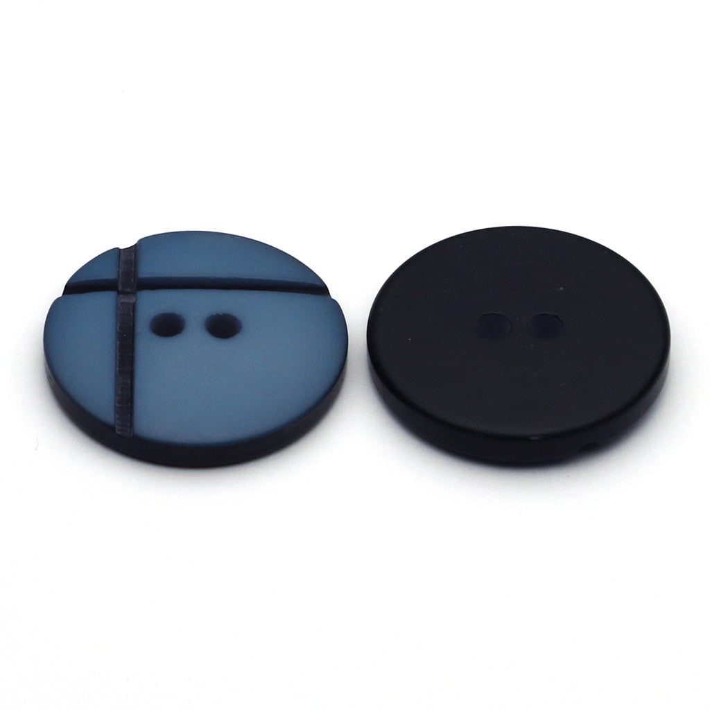 Plastic Button Blue Gray & Black