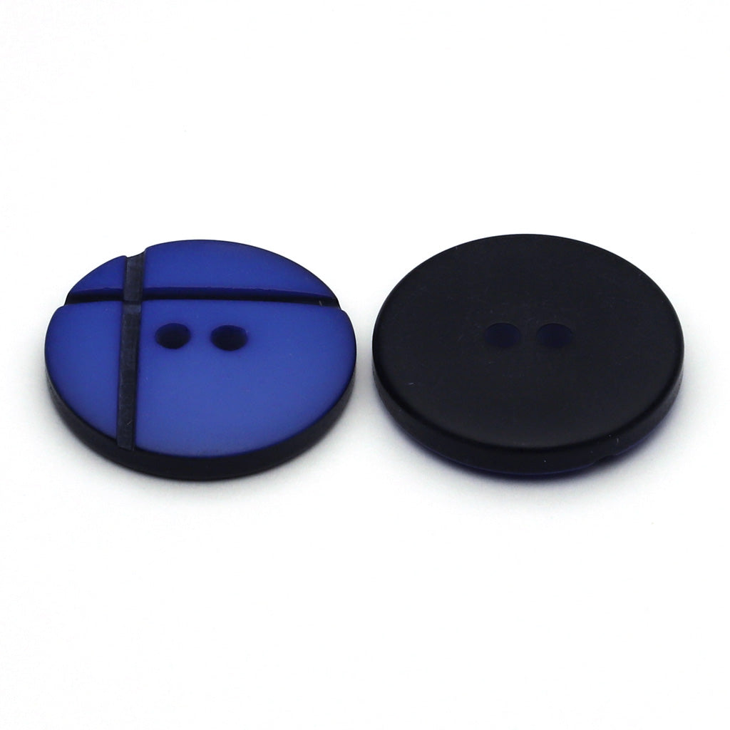 Plastic Button Blue & Black
