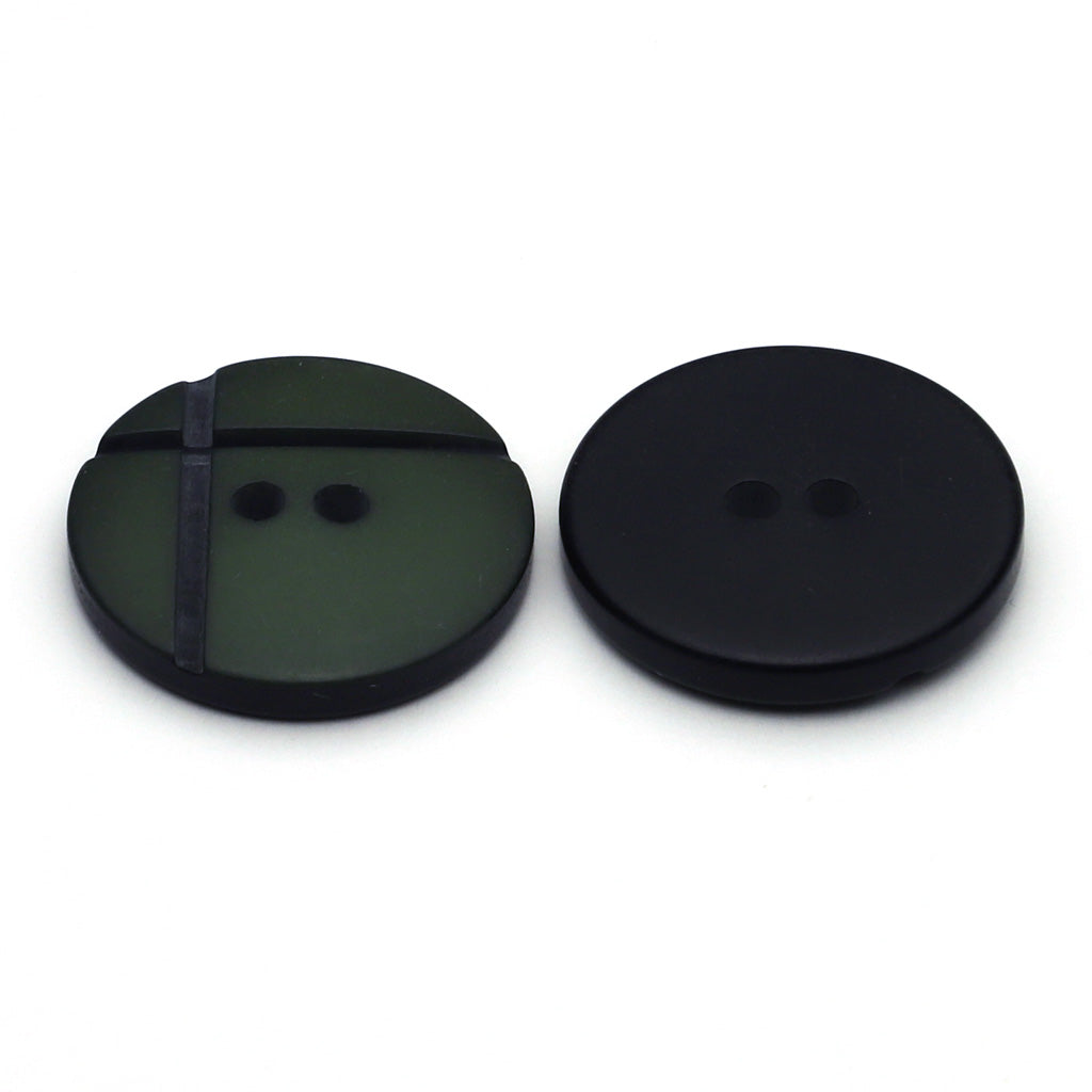 Plastic Button Green & Black