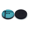 Plastic Button Turquoise &amp; Black