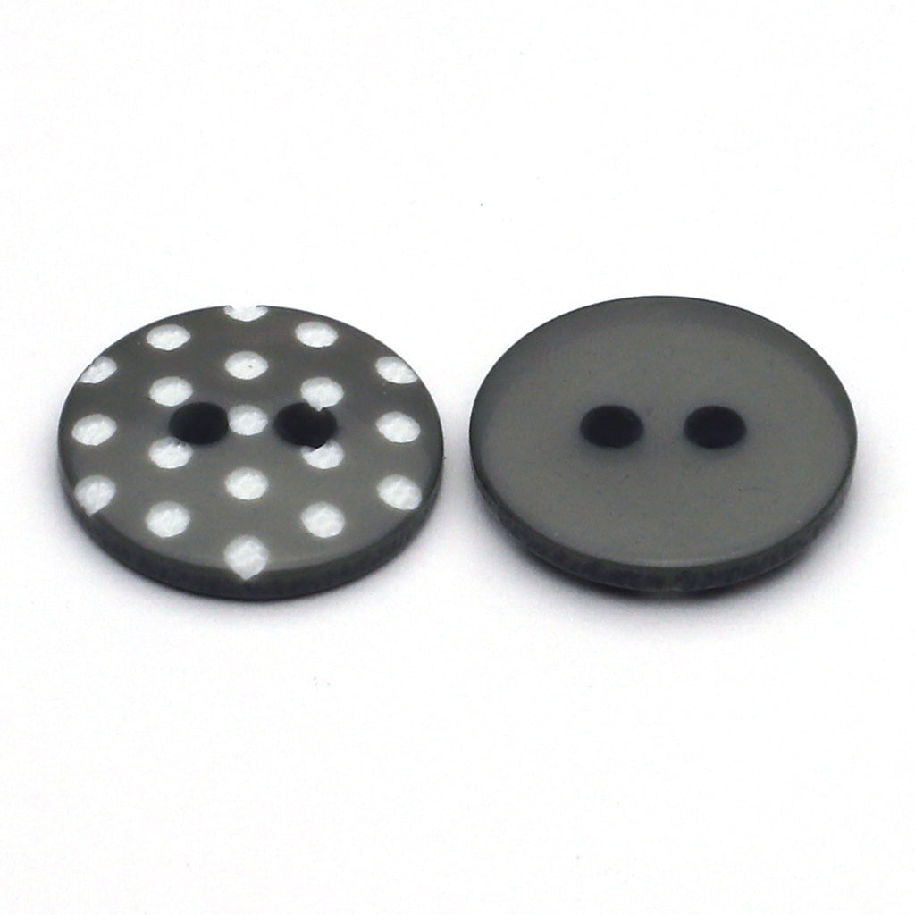 Plastic Button Gray &amp; White