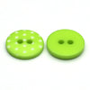 Plastic Button Lime Green &amp; White