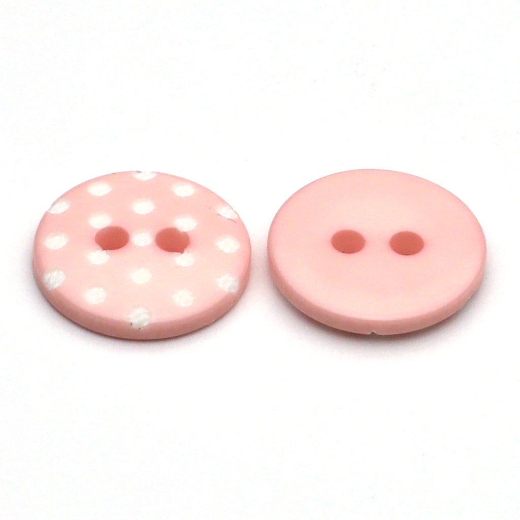 Plastic Button Light Pink &amp; White