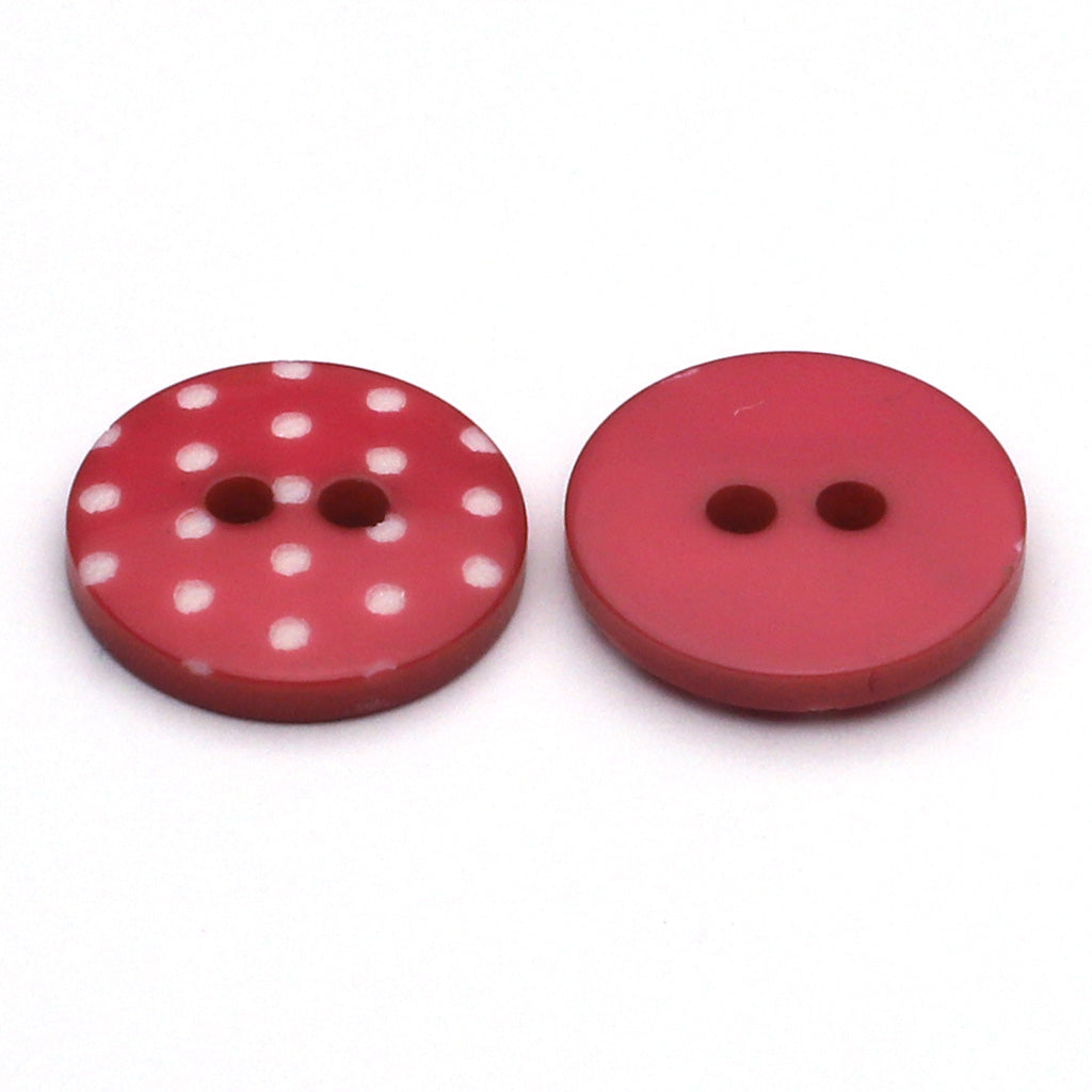 Plastic Button Pink &amp; White