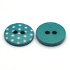 Plastic Button Turquoise &amp; White