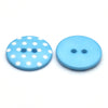 Plastic Button Light Blue &amp; White