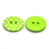 Plastic Button Lime Green &amp; White