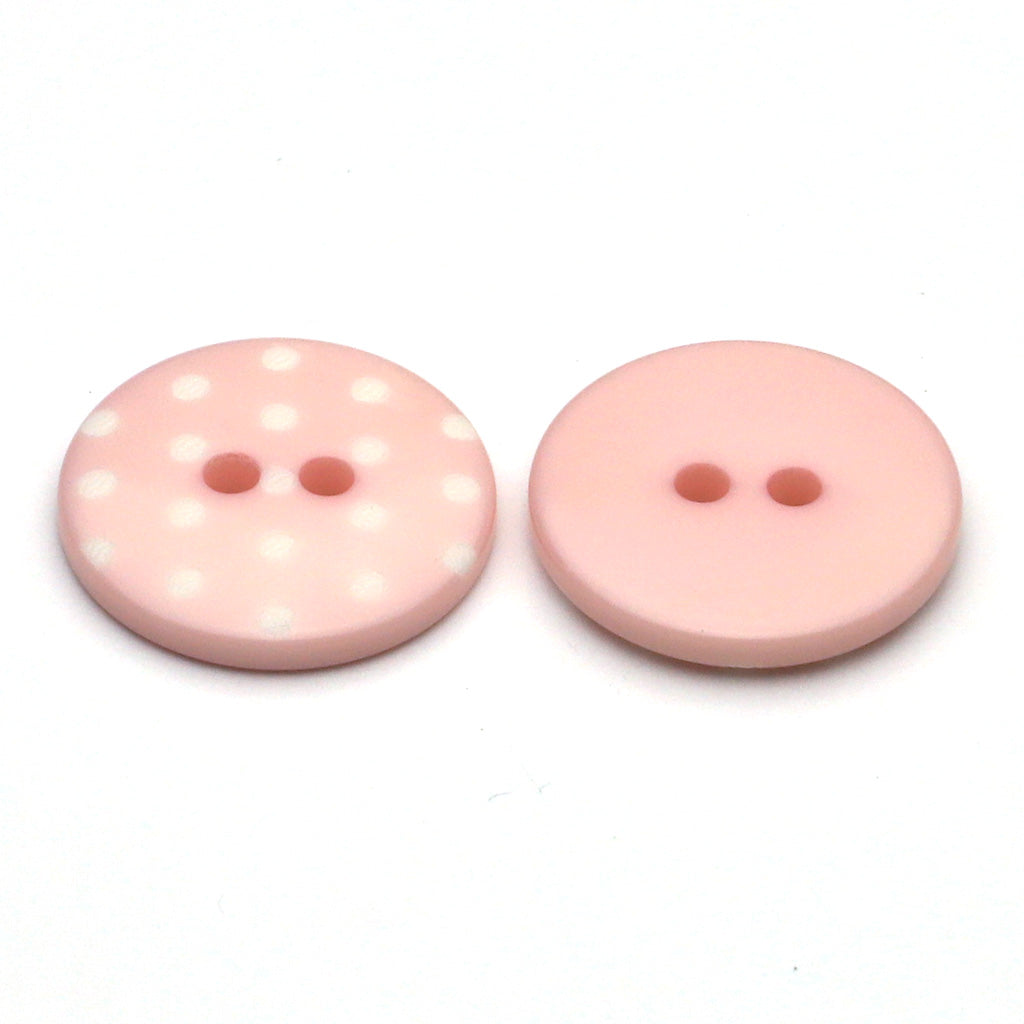 Plastic Button Light Pink & White