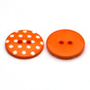 Plastic Button Orange &amp; White