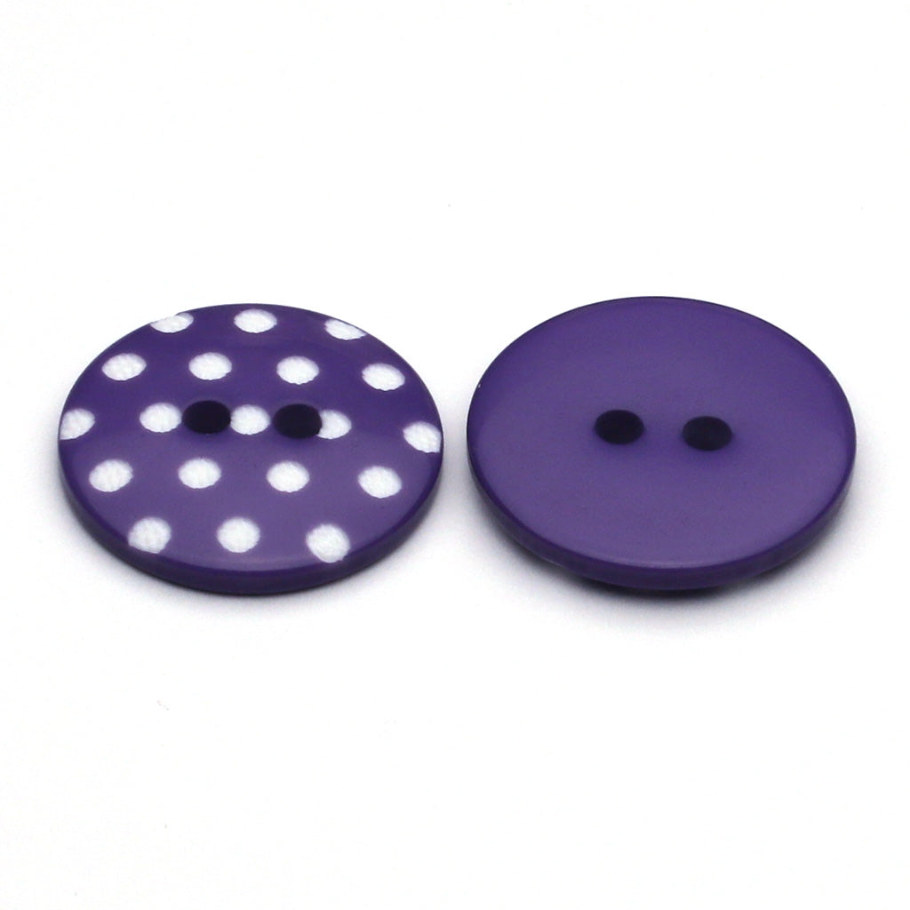 Plastic Button Purple & White