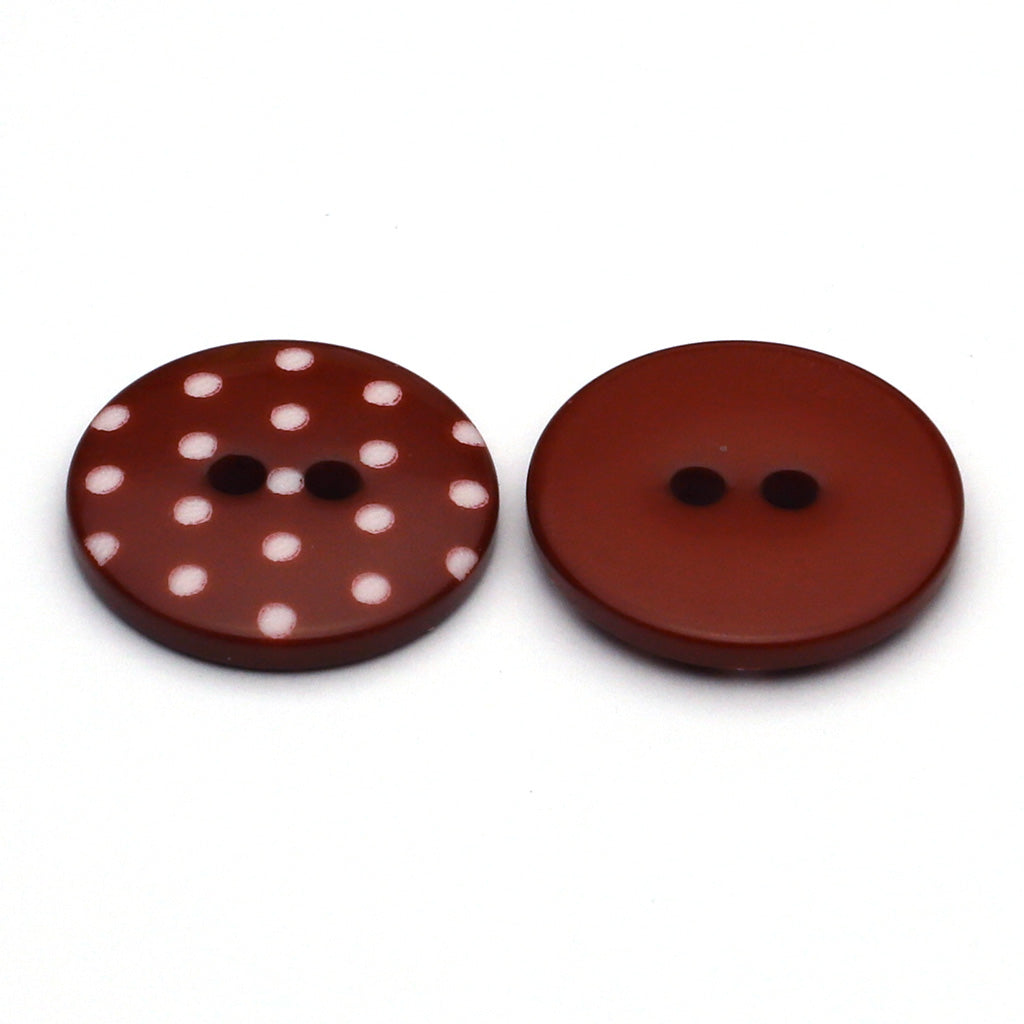 Plastic Button Red & White