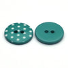 Plastic Button Turquoise &amp; White