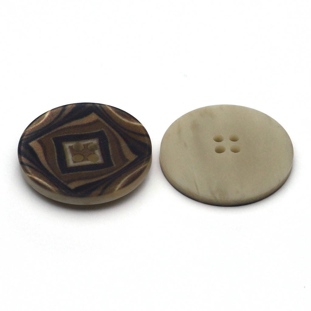 Plastic Button Brown Mix