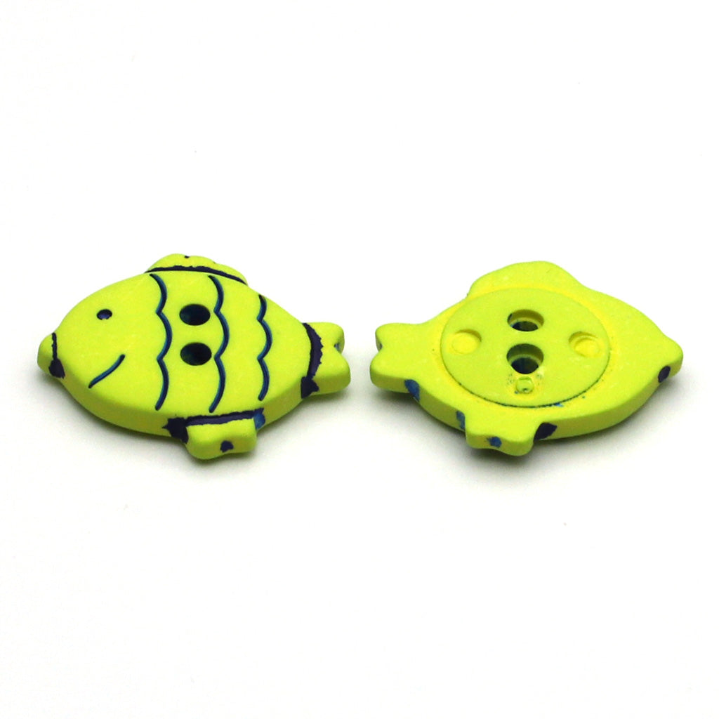 Plastic Button Lime Green