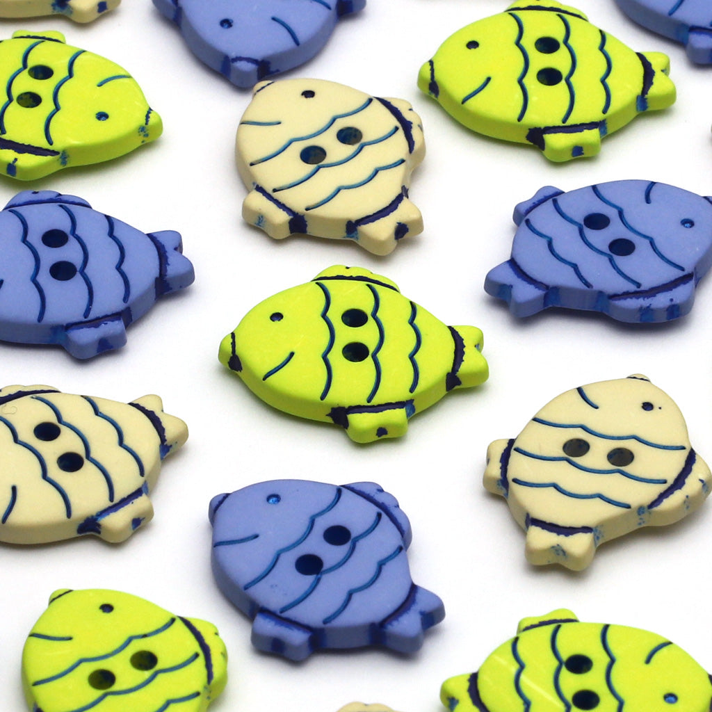 Plastic Button Lime Green