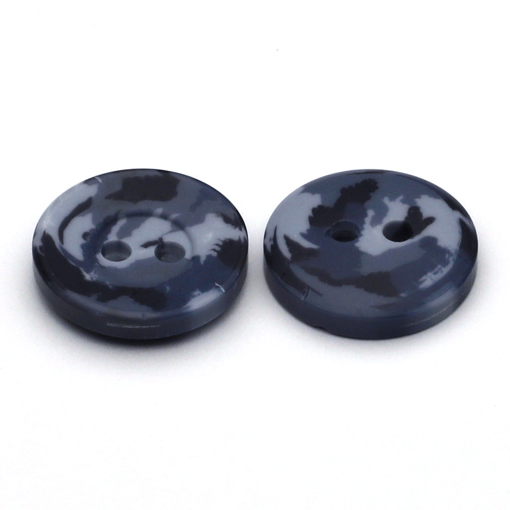 Plastic Button Navy Camouflage