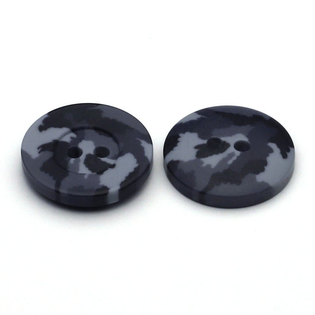 Plastic Button Navy Camouflage