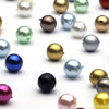 Plastic Pearl Round Beads #141 Enamel Gold