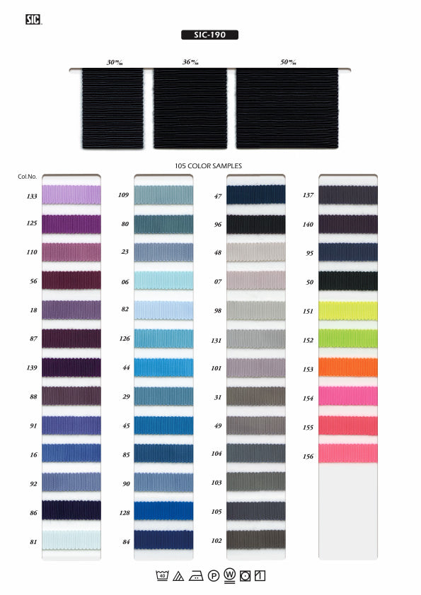 Sample Card Polyester Grosgrain Ribbon