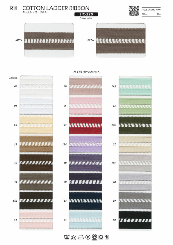 Sample Card Cotton Ladder Ribbon