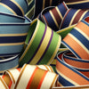 Stripe Grosgrain Ribbon #16 Navy &amp; Orange &amp; Beige