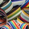 Rainbow Stripe Grosgrain Ribbon #13 Brown &amp; Karashi &amp; Uguisu &amp;White &amp; Khaki