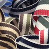 Cotton Stripe Herringbone Ribbon #43 Mustard &amp; Cream Khaki &amp; Dark Brown