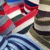 Cotton Stripe Knit Tape #04 Scarlet &amp; Off White &amp; Dark Green