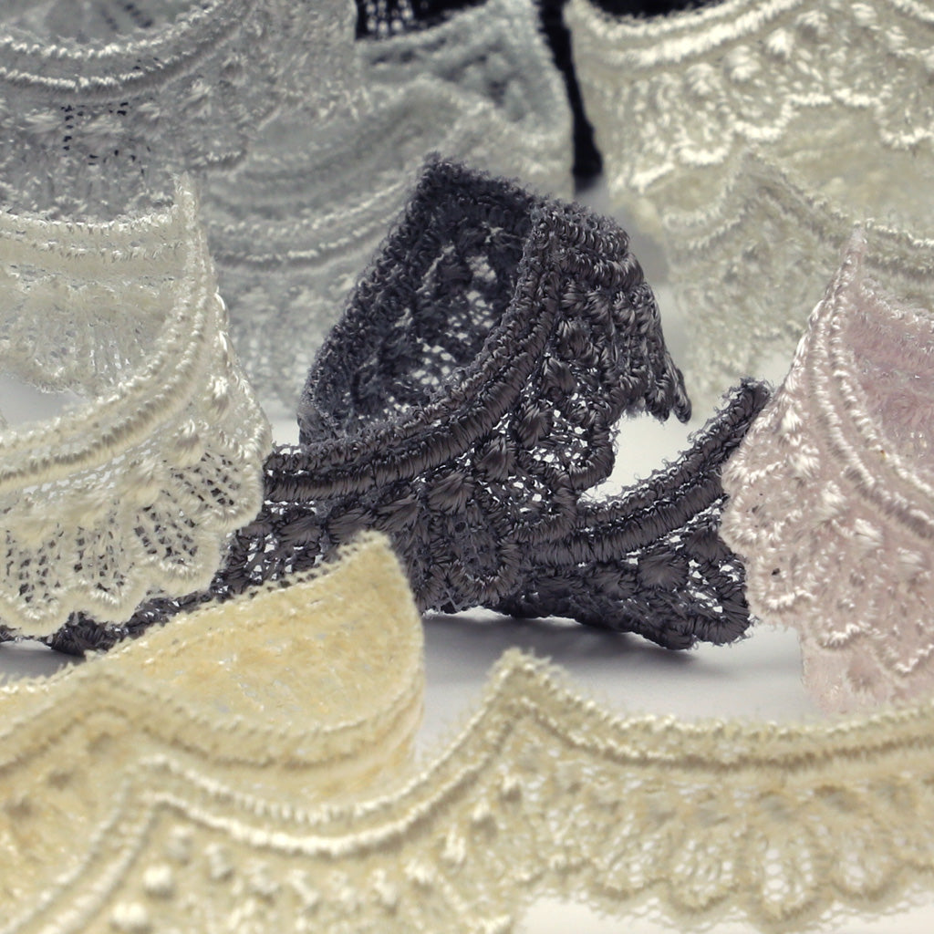 Embroidered Tulle Lace #100 Pale Silver