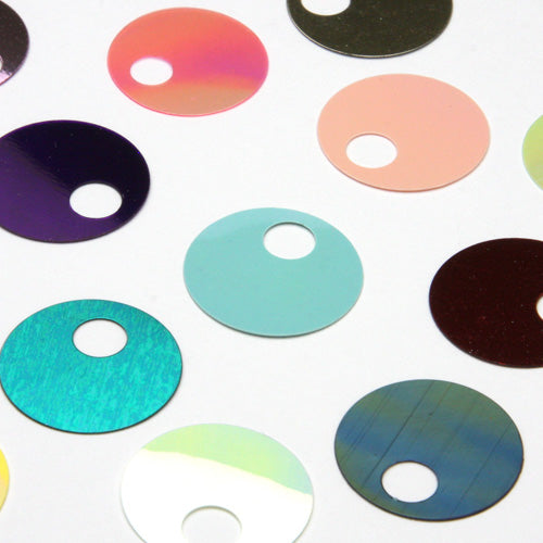 Flat Round Top Large Hole Sequin #35 Green (Metallic)