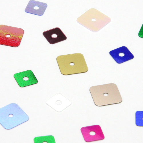 Washable Flat Square Sequin #P5 Green (Transparent Iris)