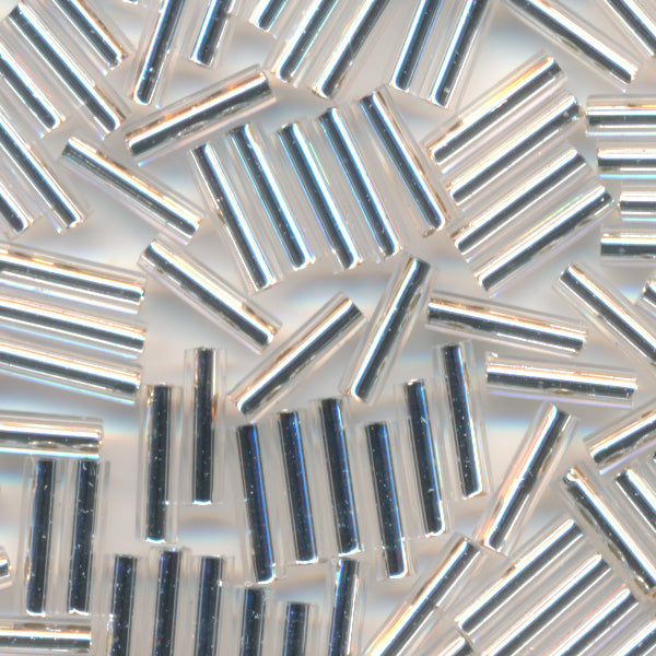 MIYUKI Bugle Seed Beads #1 Silver (Silverline)