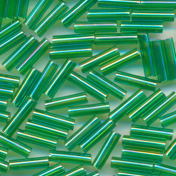 MIYUKI Bugle Seed Beads #179 Green (Transparent Rainbow) - RiBBONs B2B