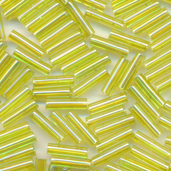 MIYUKI Bugle Seed Beads #258 Peridot (Transparent Rainbow)