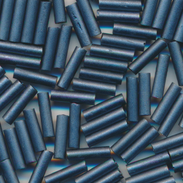 MIYUKI Bugle Seed Beads #2001 Black Luster (Metallic Frost)