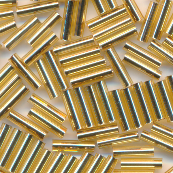 MIYUKI Bugle Seed Beads #3 Golden Brown (Silverline)