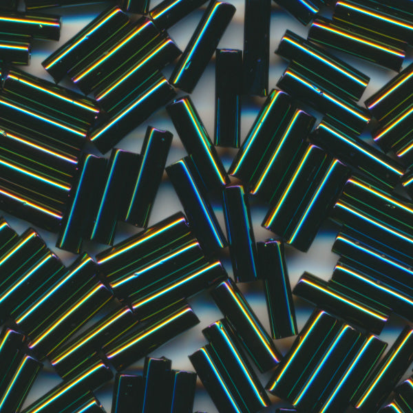 MIYUKI Bugle Seed Beads #453 Iridescent Green (Metallic)