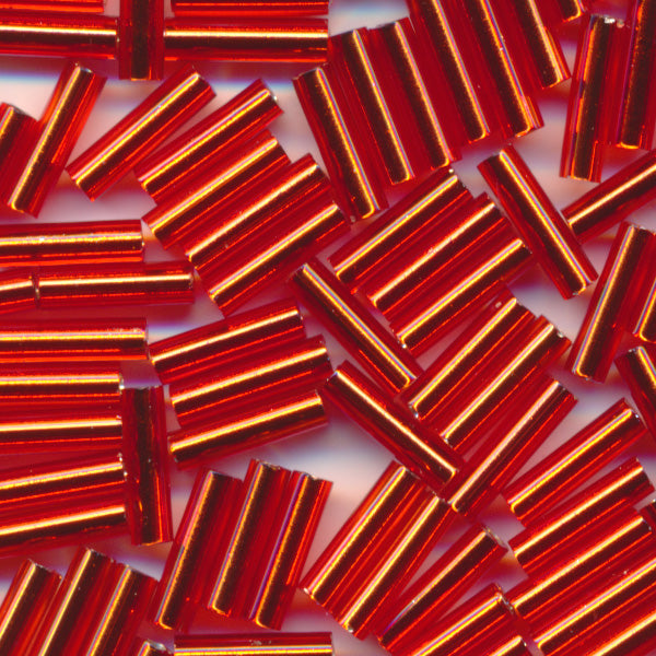 MIYUKI Bugle Seed Beads #10 Light Red (Silverline)