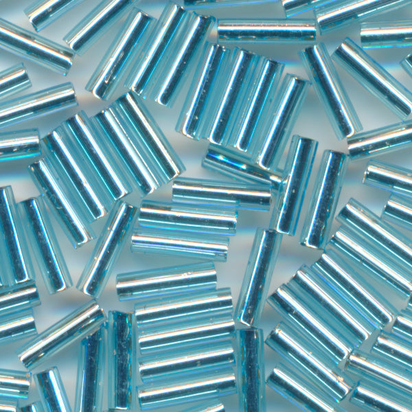 MIYUKI Bugle Seed Beads #18 Aqua (Silverline)